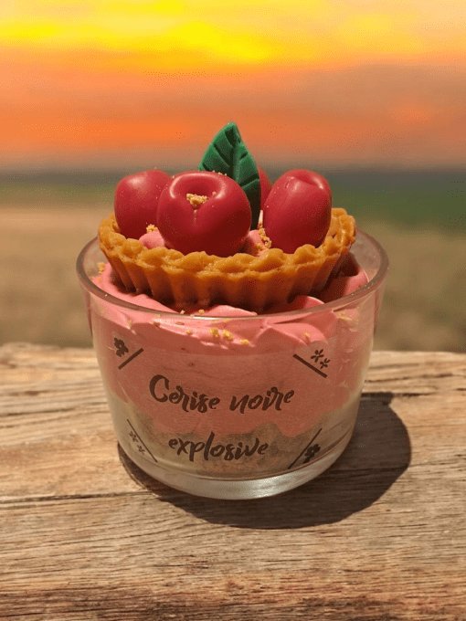 Bougie tartelette à la cerise 