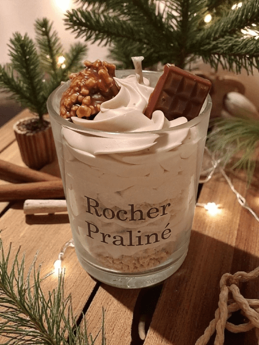 Bougie " Rocher Praliné " 